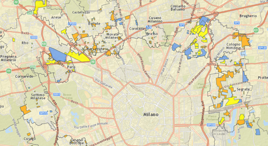  Mappa delle trasformazioni dell’area metropolitana milanese