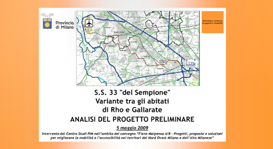  SS33 del Sempione – Analisi del progetto preliminare