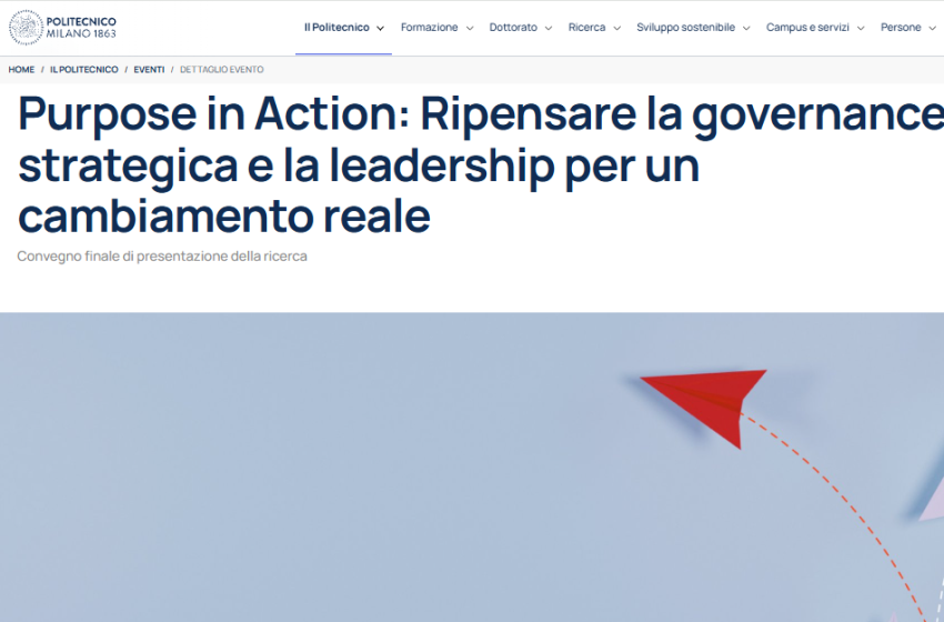  Purpose in Action: Ripensare la governance strategica e la leadership per un cambiamento reale