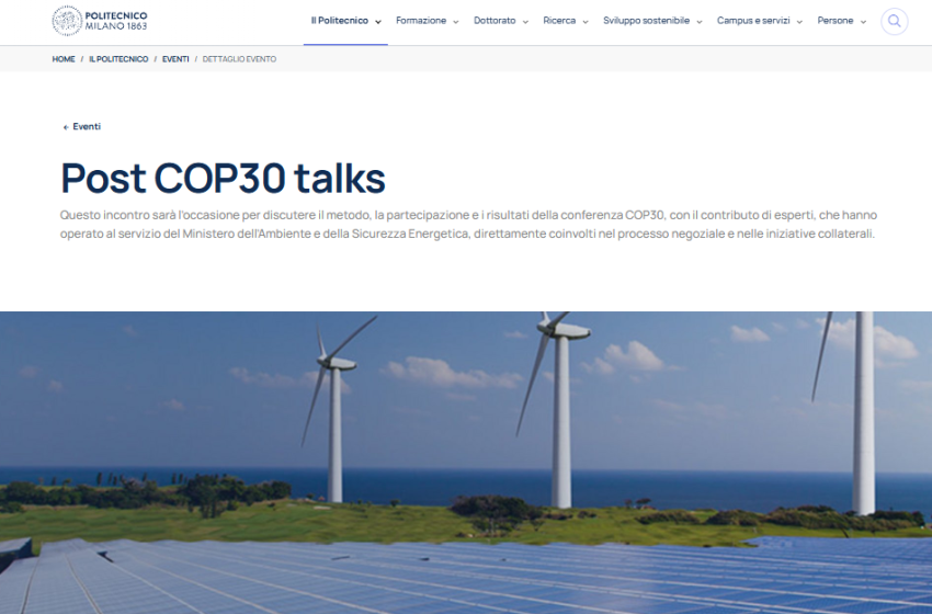  Post COP30 talks