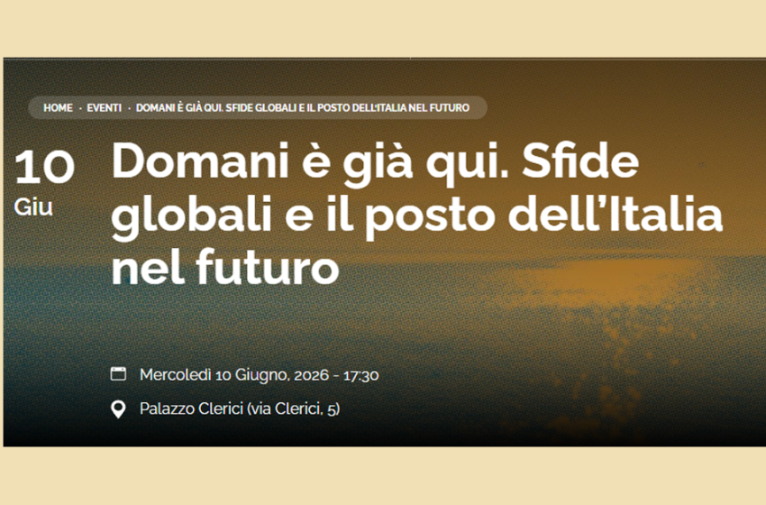  Domani è già qui. Sfide globali e il posto dell’Italia nel futuro 