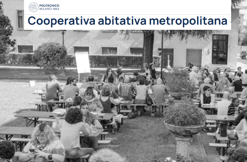  Cooperativa abitativa metropolitana – Nuovi spazi per nuove domande di abitare